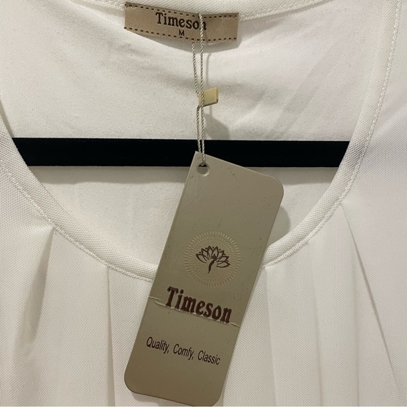 Women’s White Long Sleeve Blouse, Size Medium, New with Tags - Picture 8 of 8